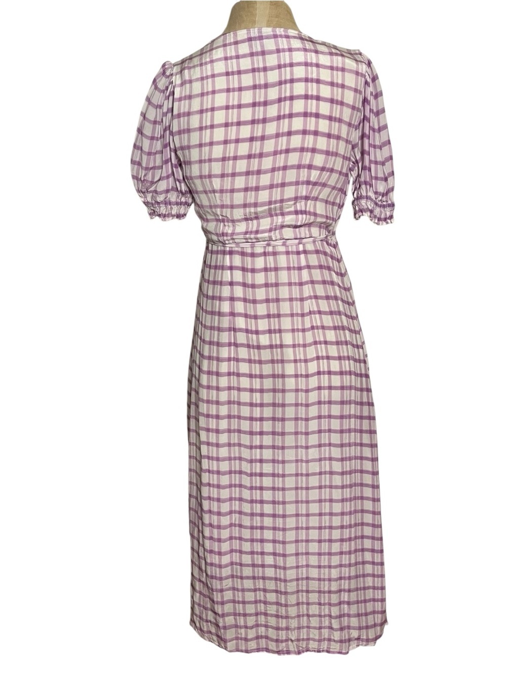 Lily and Lionel x Anthropologie Fifi Plaid Wrap Midi Dress Size 6 - Picture 7 of 16